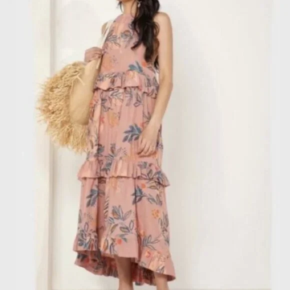 Free People Women Anita Printed Maxi Dress - Mauve - L